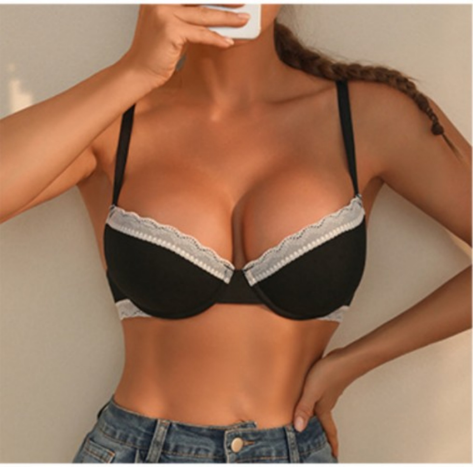 WomenS Push Up Lace Bra Comfort Padded Underwire Bra